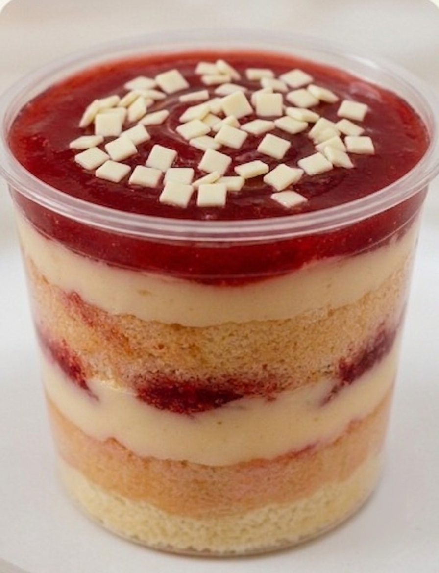 Bolo de pote sabor Morango